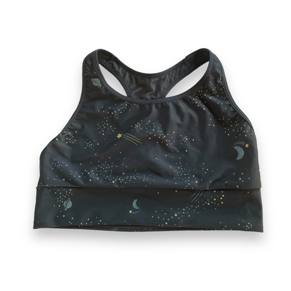 Victorias Secret Sports Bra Moon Star Celestial Black Grey Space Astrology Sze M